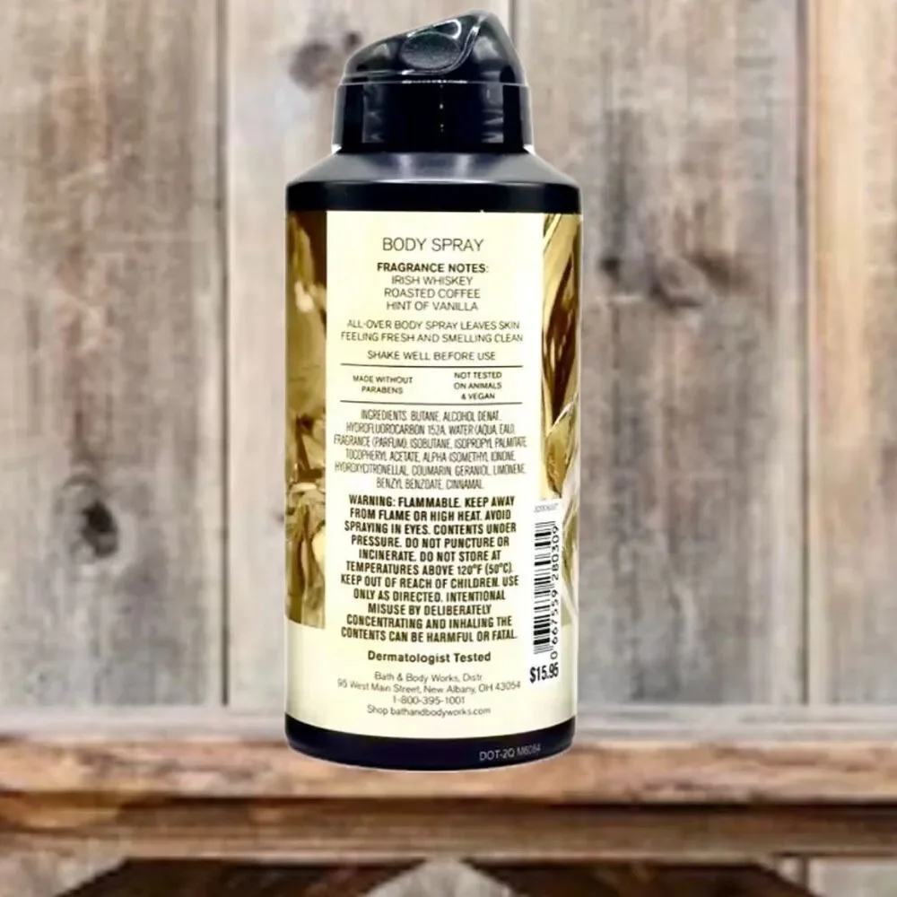 NWT Bath & Body Works COFFEE & WHISKEY Men Collection Body Spray Cologne